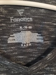 Fanatics Men’s Black Gray Marl V-Neck Short Sleeve T-Shirt XL
