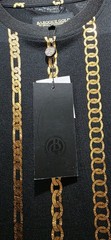 Baroque Gold By Drill Clothing Co T-Shirt Mens Sz M Black Gold Chain Design NWT
