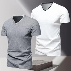 V-neck Short Sleeved Men’s T-shirt, Men’s Sports and Leisure T-shirt, Trendy and