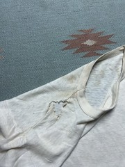 Vintage 1940s 50s blank white t shirt soft cotton distressed boxy large
