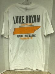 Luke Bryan 2016 Farm Tour Country Music White Concert Indiana T-Shirt Men’s M