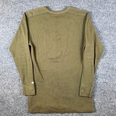 The Flat Head Shirt Mens 40 M Green Thermal Waffle Long Sleeve Made in Japan