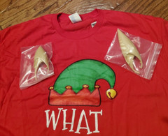 2 pair Ears & T shirt NWT male 3XL red WHAT THE ELF 100% cot Port & Co CHRISTMAS