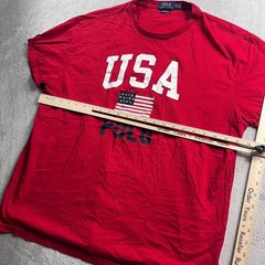 Polo Ralph Lauren Mens XL Red USA American Flag Graphic T-Shirt Classic Fit