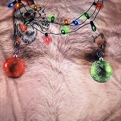 UGLY CHRISTMAS Sweater Men’s Small Hairy Chest Tattoo Shirt Top Size Large