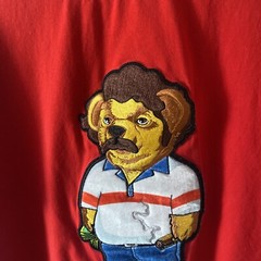 Eternity BC/AD Shirt Mens Sz L Red El Patron Pablo Esclobar Bear Embroidered