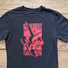 Nike Air Jordan MJ Dunk Graphic T-Shirt Mens Small Black Red FB7462-010 Comic