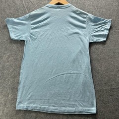 Vintage SS DLT Shirt Mens L Blue Solid Crewneck Cotton Jersey Made In USA Thin