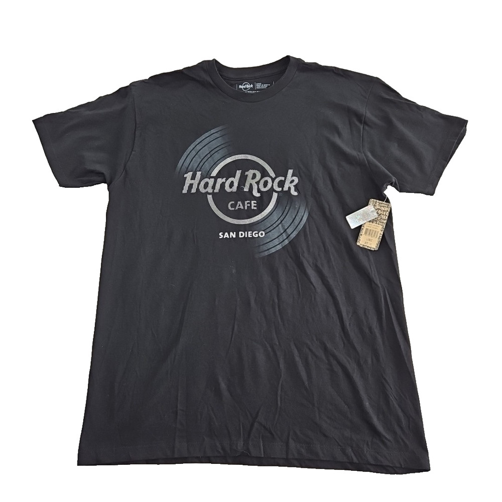 Hard Rock Cafe San Diego T-Shirt Men’s L Black Logo Vinyl NEW Jersey NWT