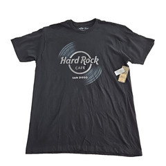 Hard Rock Cafe San Diego T-Shirt Men’s L Black Logo Vinyl NEW Jersey NWT