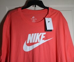 NWT Nike Sportswear Icon Futura Logo Men’s 3XL TALL 3XLT T-shirt Magic Ember