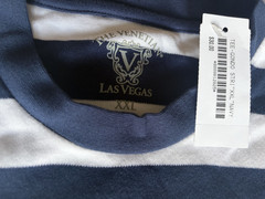 VTG Venetian Casino Hotel Las Vegas USA Made XXL Navy White Striped Tee T Shirt