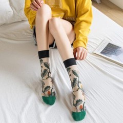 8 Pairs Women Floral Sheer Sock Elastic See Through Socks Summer Thin Mesh Lace