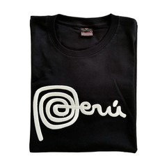 NEW MARCA PERU PERUVIAN PATRIOTIC EMBROIDERY MEN’S BLACK SHORT SLEEVE T-SHIRT L