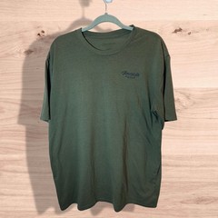 American Pride XL Farm Combine Harvester T-Shirt USA Flag Patriotic Olive Tee