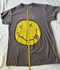 Nirvana Shirt Mens Medium Smiley Face Grunge Band T-Shirt Rock Music Please Read