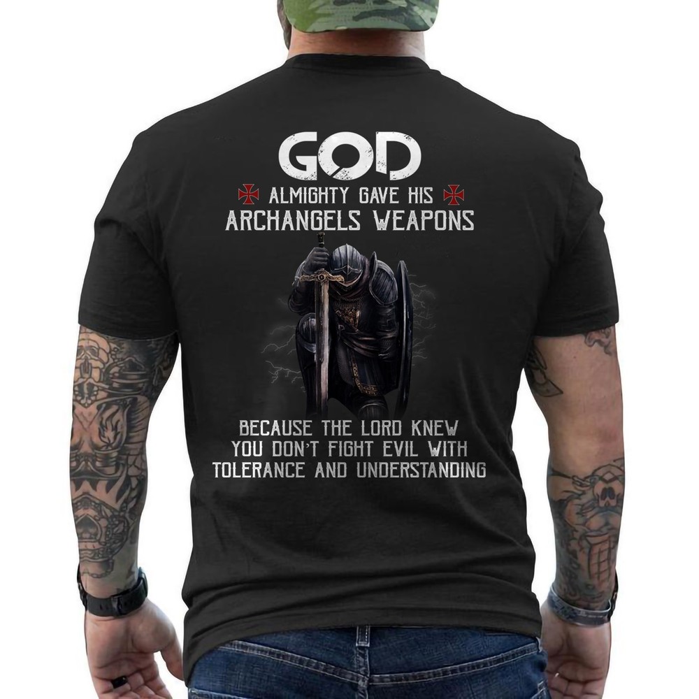 Christian Knight Templar Archangels Weapons To Fight Evil Warrior Of God ON BACK