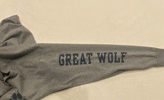 MV Sport Great Wolf Lodge Navy Blue Paw Print Gray Long Sleeve Shirt Size L