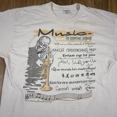 Vintage Louis Armstrong Music Universal Language Shirt Mens Large Double Sided