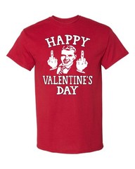 Happy Valentine’s Day February 14th Middle Finger (Gildan 50/50) Red Shirt
