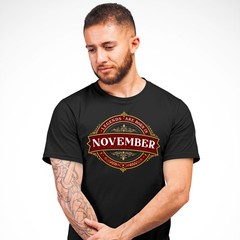 Mens November Birthday T Shirt Legends Are Born Vintage Retro Novelty Humour Top