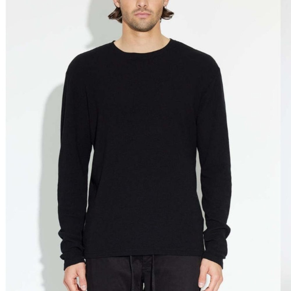 Cotton Citizen Hendrix Crew Long Sleeve Thermal Shirt Jet Black Men’s M NWT