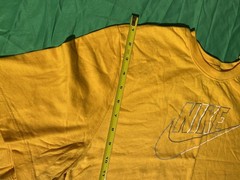 Nike T-Shirt Men’s Yellow Spellout Swoosh Graphic Tee Short Sleeve Casual Shirt