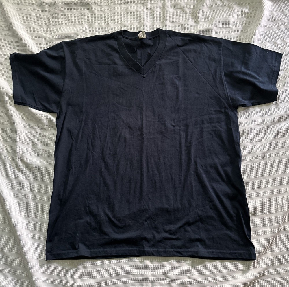 1 PC PRO CLUB SS HEAVY-WEIGHT T SHIRT (4XL) Navy Blue New V Neck Bin A1/4