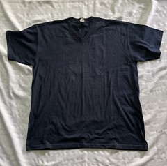 1 PC PRO CLUB SS HEAVY-WEIGHT T SHIRT (4XL) Navy Blue New V Neck Bin A1/4