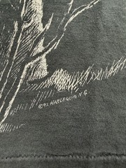 Vintage AOP Wolf T-Shirt All Over Print L Black & White Single Stitch USA Made