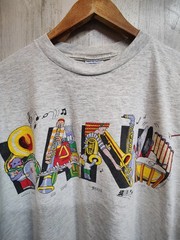VTG 90s Band Instruments Brass Percussion Animated Graphic T-shirt Men’s XL