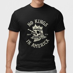 No Kings In America Skull Crown Knife T Shirt Patriotic Freedom Graphic Tee
