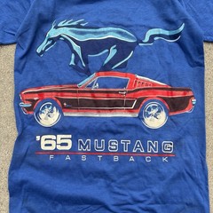 Vintage Single-Stitch ’65 Ford Mustang Fastback Graphic Tee Size S from the 80s
