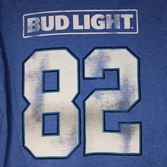 Bud Light Football Club T Shirt Mens Size Medium Short Sleeve Blue New