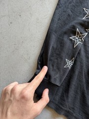 Vintage Chrome Hearts Black Long Sleeve Pocket Tee Star Graphic Print Size S