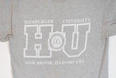 Vintage McDonald’s Hamburger University T-Shirt Size L Gray 90s NCAA College