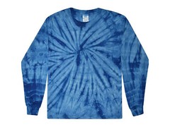 Tie Dye T-Shirts Long Sleeve Plain Colors Adult & Kids 100% Cotton Multi-Color