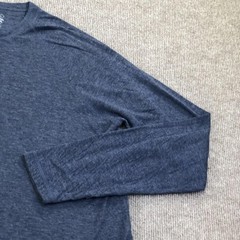Faherty Shirt Mens Large Blue Cloud Cotton Henley Long Sleeve Tagless Tee