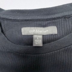 Croft & Barrow Mens Ribbed 100% Cotton Short Sleeve T-Shirt Black Large