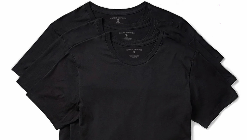 New Slim Fit Charm Empires Men’s Trailblazer Crew Neck Tees 3-Pack Black XL NWT