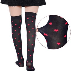 4 Pairs Valentine’s Day Socks With Bows Women Girls Thigh High Stockings Hear…