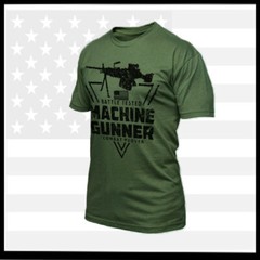 Infantry Grunt Machine Gunner Because T-Shirt Army USA Flag Combat War Vet