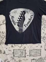 Port & Company Music Teacher Guitar Pick Graphic T-Shirt Men’s Size L