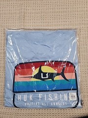 Medium HUK Men’s Performance Fishing Shirt Sunset Marlin Light Blue /Crystal Sky