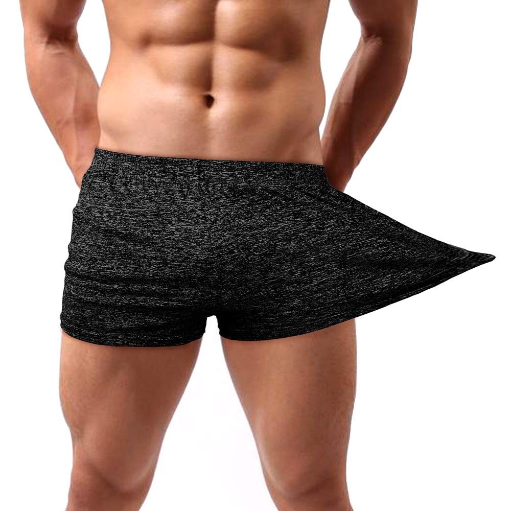 Lehmanlin Men’s Bodybuilding Shorts 3 Inch Inseam Large/3″ Inseam, Black