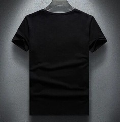 New Men Luxury Rhinestones Fashion T-Shirt High Quality Black White