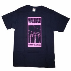 WAX TRAX! WIRE LOGO SHIRT-PINK Industrial, Front 242, FLA, Ministry, TKK, EBM
