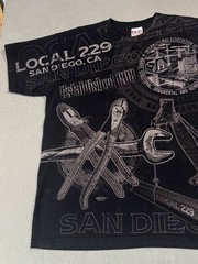 San Diego 229 California Steel Vtg Y2K AOP Construction Work Tool T Shirt XL