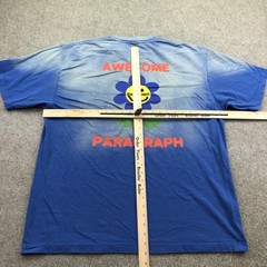 Paragraph Shirt Mens XL Blue Awesome Smiley Flower Double Sided Japan Faded