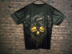 First Class Men’s Skull Gold Print Tee Size 2XL MSRP $55.00 (H12)